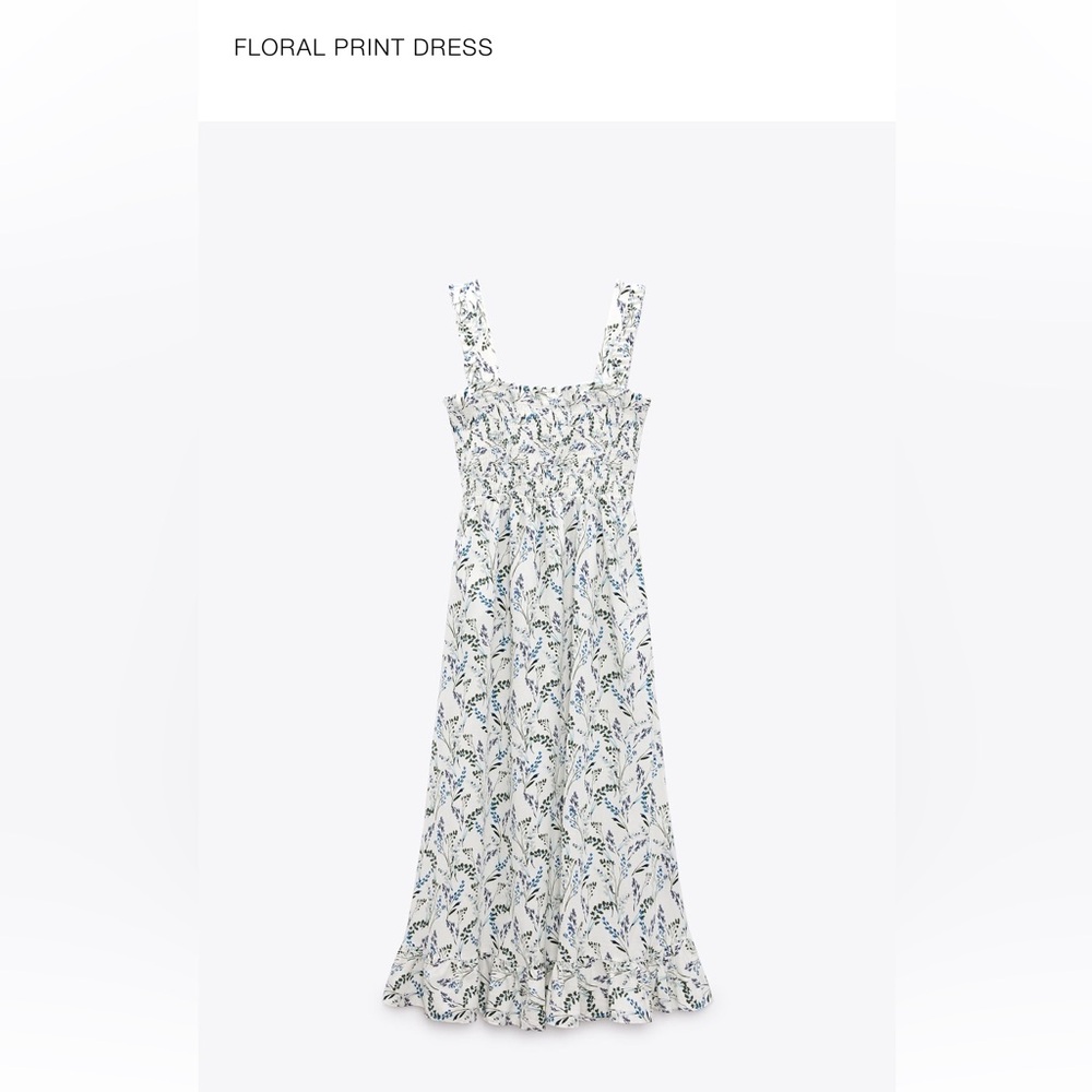 Zara floral print midi dress